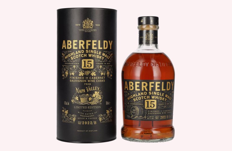 Aberfeldy 15 Years Old Red Wine Casks NAPA VALLEY 43% Vol. 0,7l en boîte cadeau