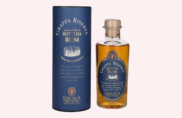 Sibona GRAPPA RISERVA Botti da RUM 44% Vol. 0,5l en boîte cadeau