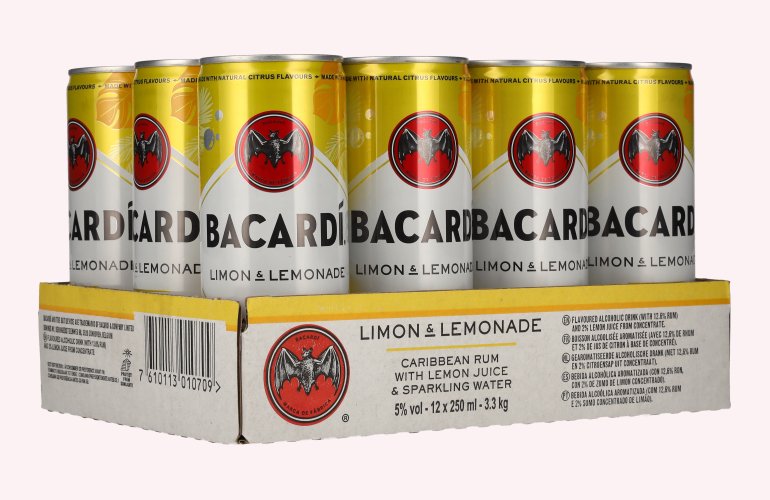 Bacardi Limon & Lemonade 5% Vol. 12x0,25l Dosen