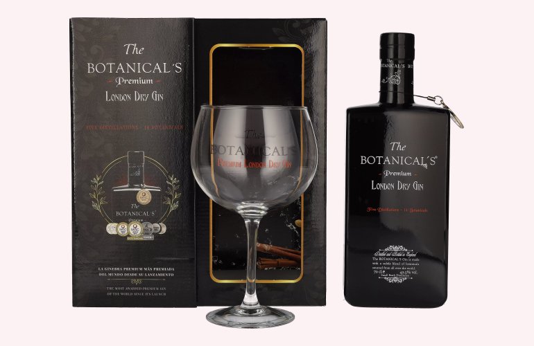 The Botanical's Premium London Dry Gin 42,5% Vol. 0,7l in geschenkverpakking met Glas