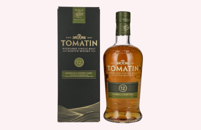 Tomatin 12 Years Old BOURBON & SHERRY CASKS 43% Vol. 0,7l en boîte cadeau