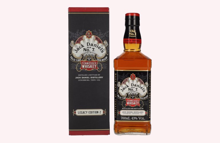 Jack Daniel's Sour Mash Tennessee Whiskey LEGACY EDITION No. 2 - BLACK DESIGN 43% Vol. 0,7l en boîte cadeau