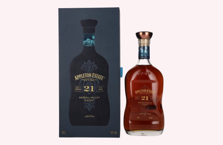 Appleton Estate 21 Years Old Jamaica Rum Nassau Valley Casks 43% Vol. 0,7l en boîte cadeau