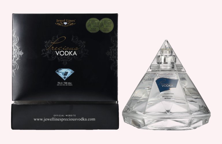 Jewels Lines Precious Vodka 40% Vol. 0,7l en boîte cadeau avec Bec verseur