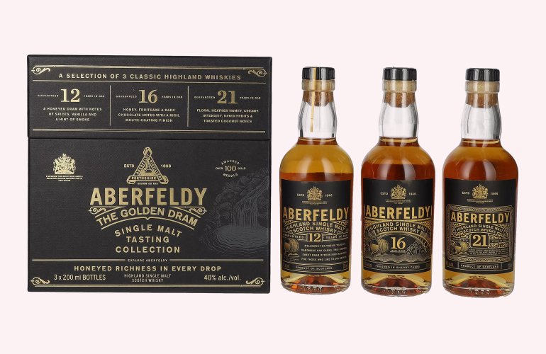 Aberfeldy The Golden Dram Single Malt Tasting Collection 40% Vol. 3x0,2l in geschenkverpakking