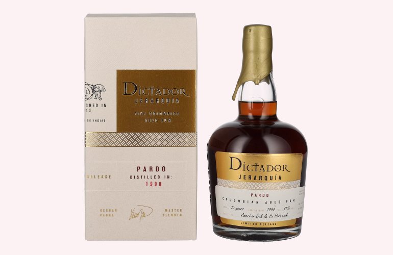 Dictador JERARQUÍA 30 Years Old PARDO Rum 1990 41% Vol. 0,7l en boîte cadeau