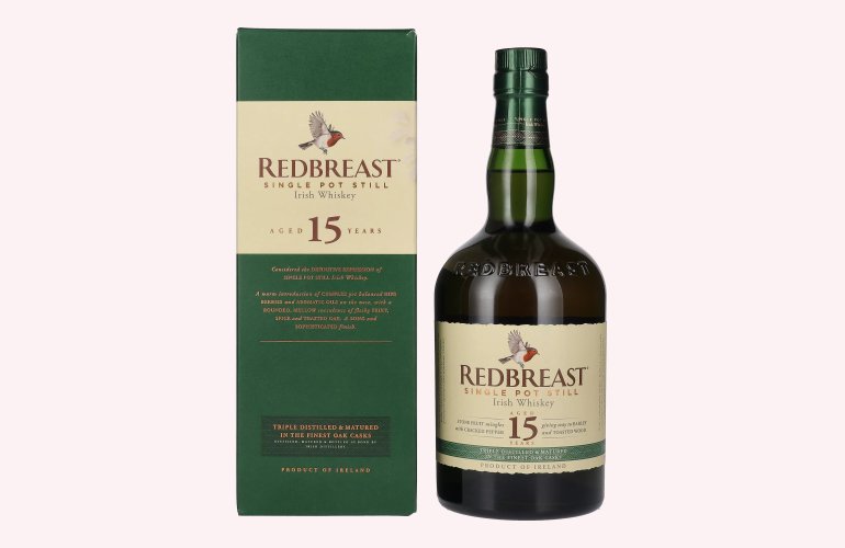 Redbreast 15 Years Old Single Pot Still Irish Whiskey 46% Vol. 0,7l in geschenkverpakking