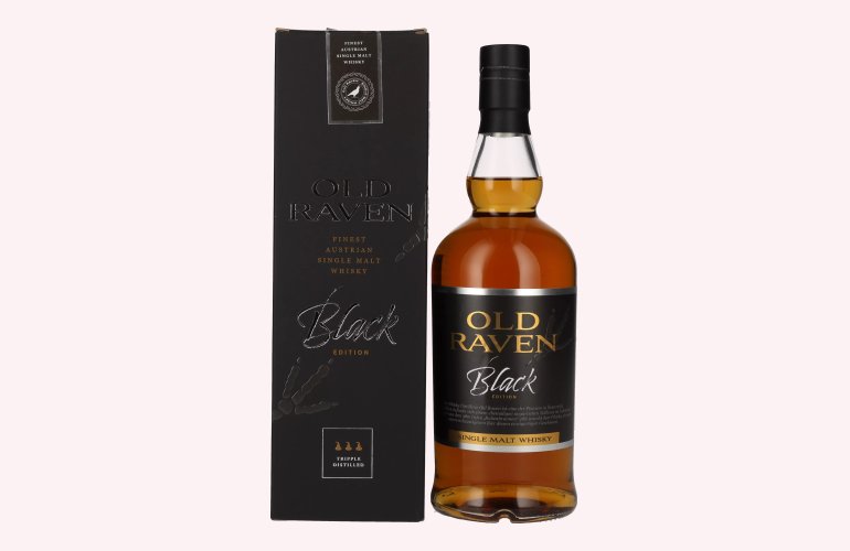 Old Raven Triple Distilled Single Malt Whisky Black Edition 41,8% Vol. 0,7l in geschenkverpakking