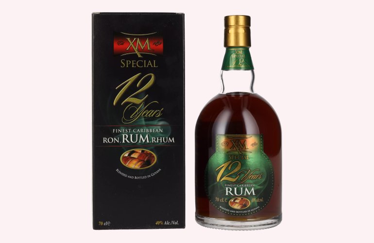 XM SPECIAL 12 Years Old Finest Caribbean Rum 40% Vol. 0,7l en boîte cadeau