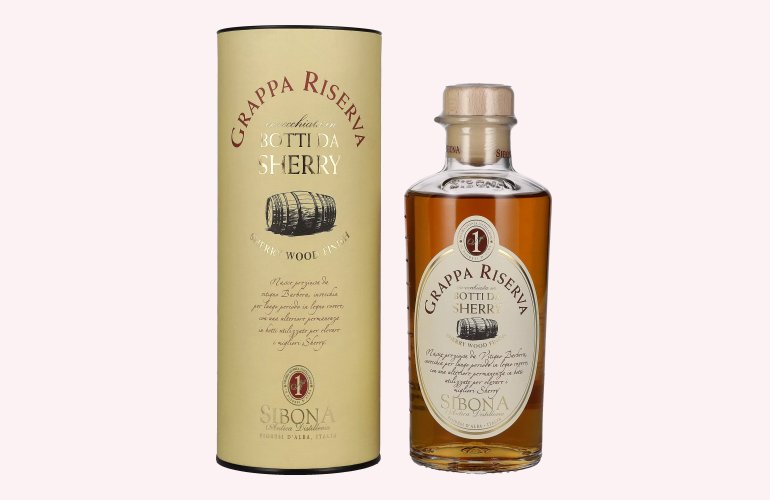 Sibona GRAPPA RISERVA Botti da SHERRY 40% Vol. 0,5l en boîte cadeau