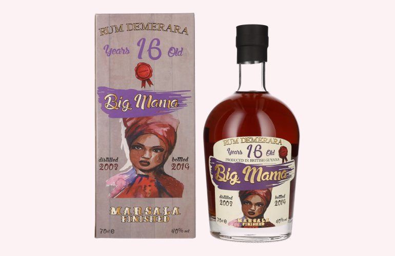 Big Mama 16 Years Old Rum Demerara Marsala Finished 40% Vol. 0,7l en boîte cadeau