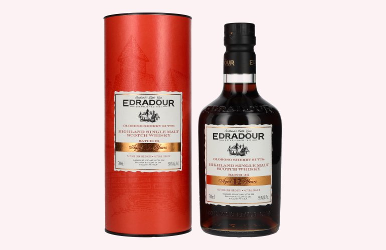 Edradour 12 Years Old Oloroso Sherry Butts Highland Single Malt Whisky Natural Cask Strength #5 2012 0,7l in geschenkverpakking