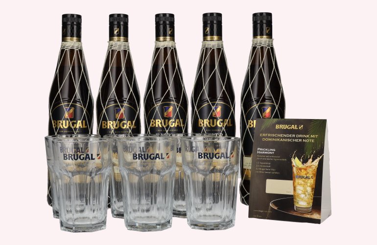 Brugal EXTRA VIEJO Ron Dominicano 38% Vol. 5x0,7l Gastropaket