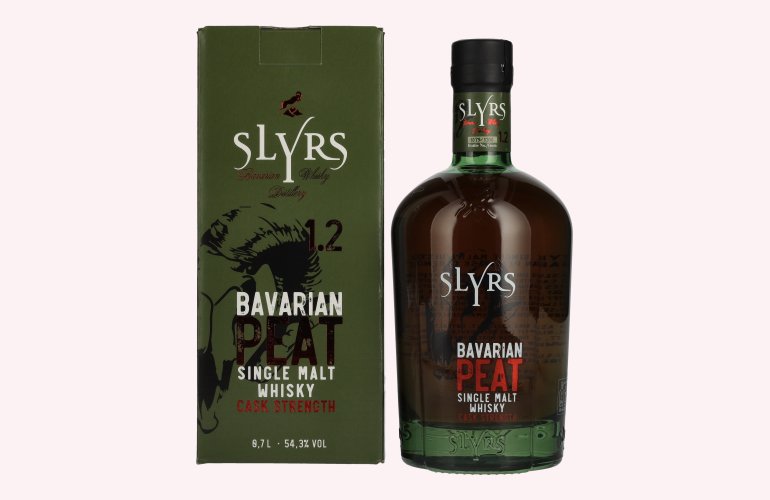 Slyrs Bavarian Peat Single Malt Cask Strength Whisky 1.2 54,3% Vol. 0,7l en boîte cadeau