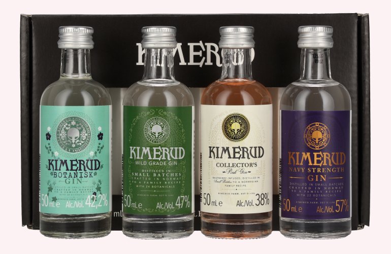 Kimerud Gin Gift Set 46% Vol. 4x0,05l en boîte cadeau