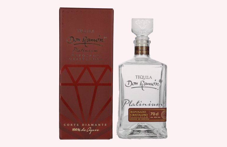 Don Ramón Platinum Reposado Cristalino 100% Agave 35% Vol. 0,7l en boîte cadeau