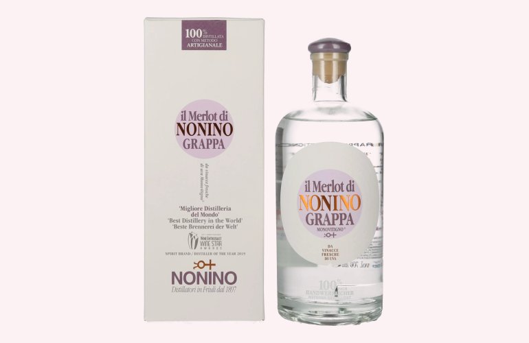 Nonino Grappa Monovitigno il Merlot 41% Vol. 0,7l en boîte cadeau