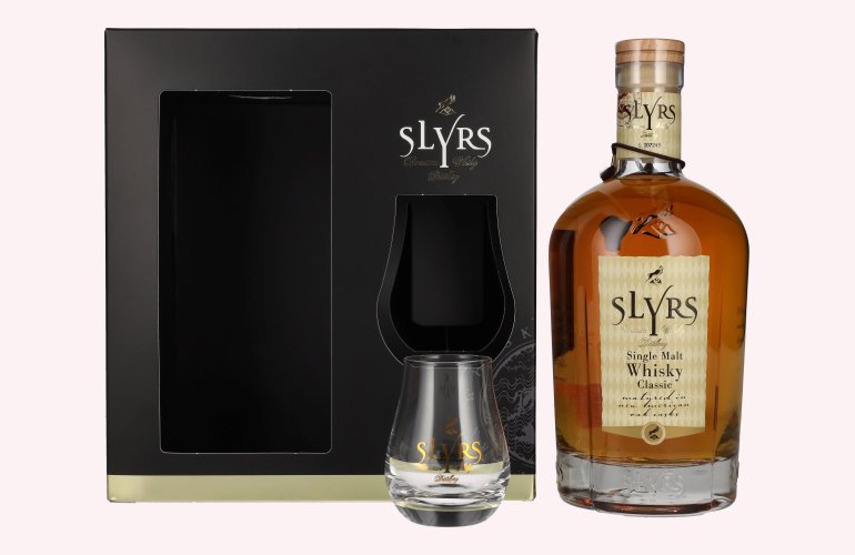 Slyrs CLASSIC Bavarian Single Malt Whisky 43% Vol. 0,7l in geschenkverpakking met Glas