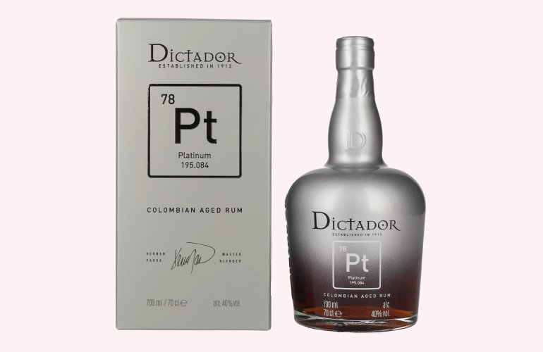 Dictador PLATINUM Colombian Aged Rum 40% Vol. 0,7l en boîte cadeau