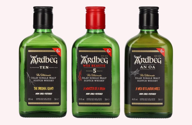 Ardbeg The Three MONSTERS OF SMOKE 46,7% Vol. 3x0,2l en boîte cadeau