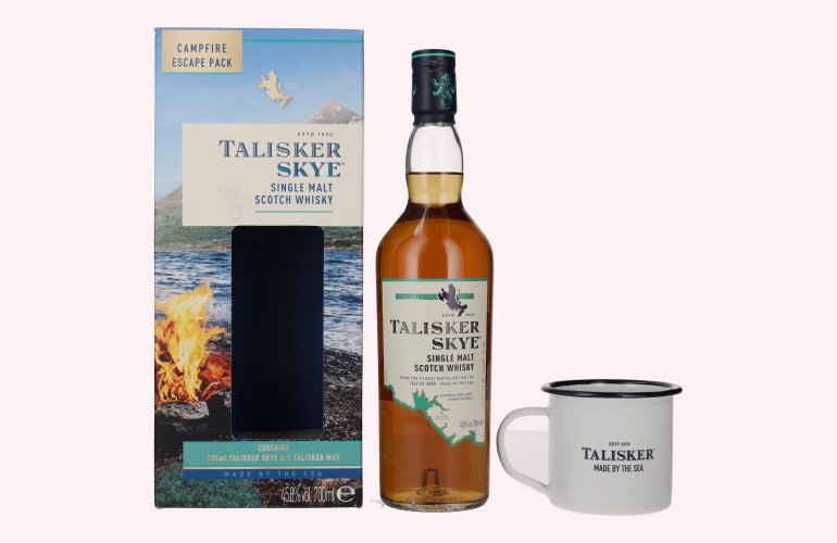 Talisker SKYE Campfire Escape Pack 45,8% Vol. 0,7l in geschenkverpakking met Talisker Mug