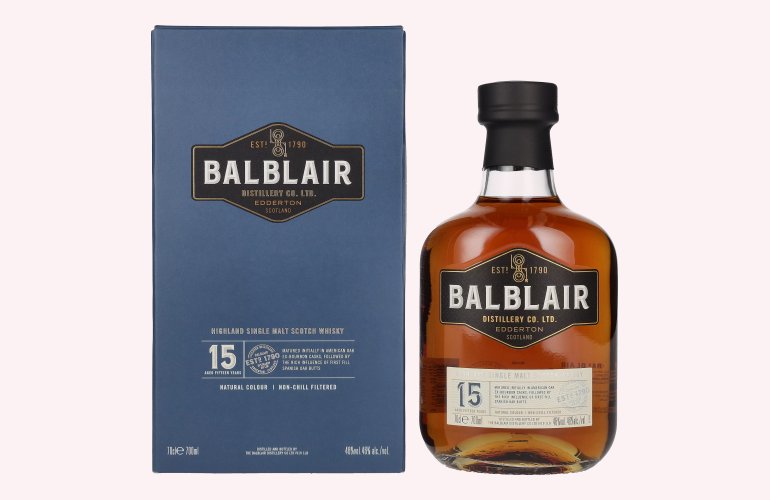 Balblair 15 Years Old Highland Single Malt 46% Vol. 0,7l en boîte cadeau