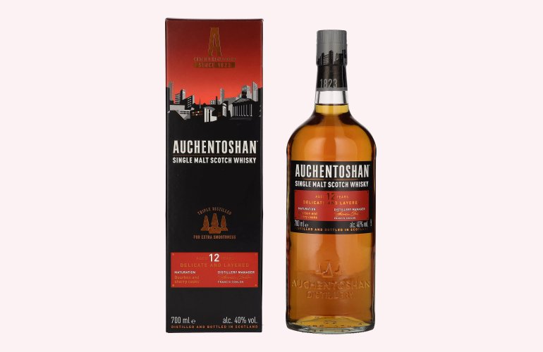 Auchentoshan 12 Years Old Single Malt Scotch Whisky 40% Vol. 0,7l en boîte cadeau