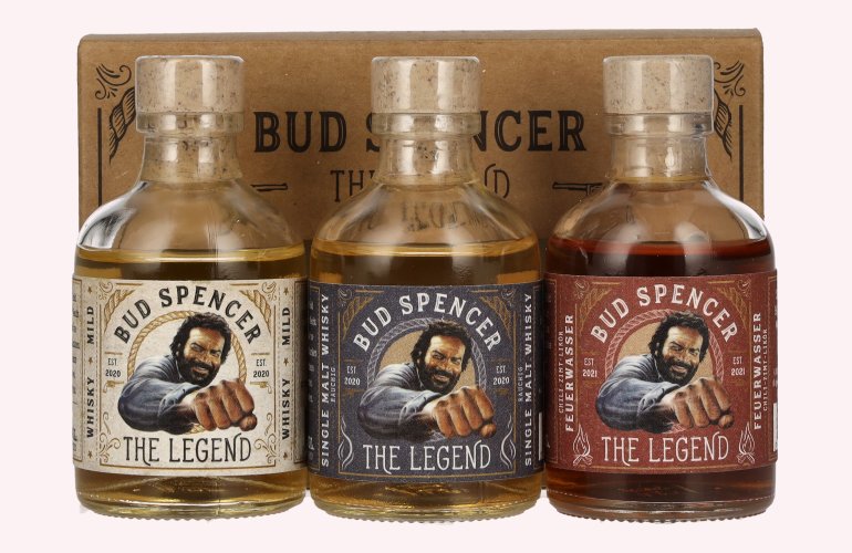 Bud Spencer THE LEGEND Miniset 42,7% Vol. 3x0,05l en boîte cadeau