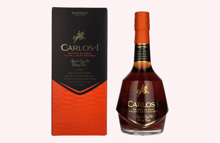 Carlos I Brandy de Jerez Solera Gran Reserva Sherry Casks 40% Vol. 0,7l in geschenkverpakking