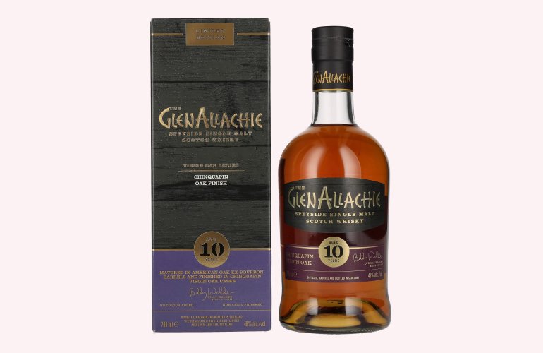 The GlenAllachie 10 Years Old CHINQUAPIN VIRGIN OAK FINISH 48% Vol. 0,7l en boîte cadeau