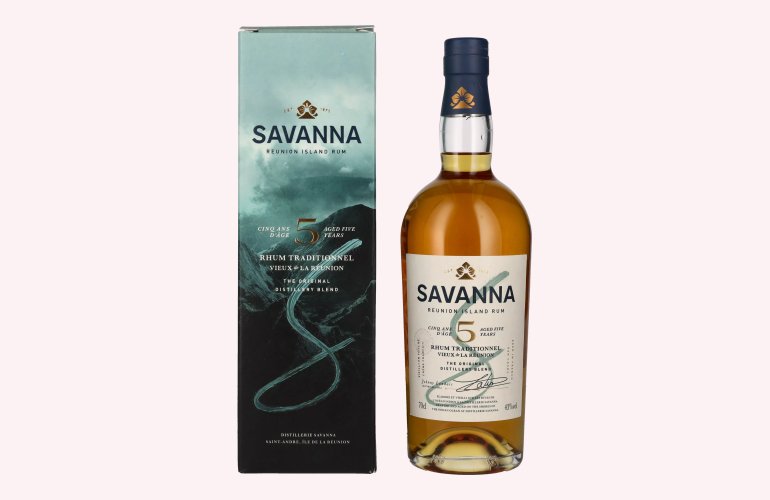 Savanna 5 Years Old Traditionnel Reunion Island Rum 43% Vol. 0,7l in geschenkverpakking