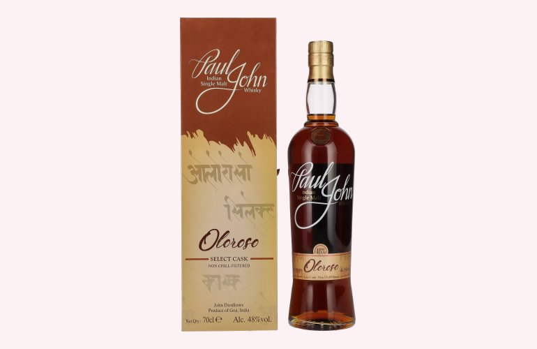 Paul John OLOROSO SELECT CASK Indian Single Malt Whisky 48% Vol. 0,7l en boîte cadeau