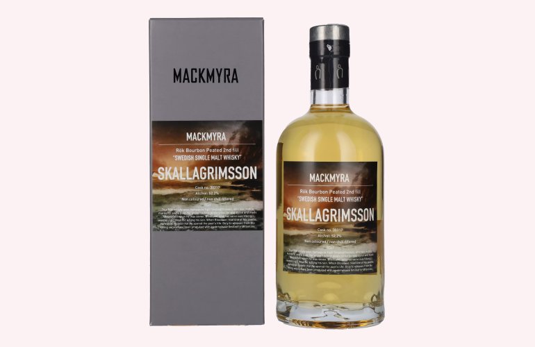 Mackmyra SKALLAGRIMSSON Rök Bourbon Peated Swedish Single Malt Whisky 52,2% Vol. 0,5l en boîte cadeau