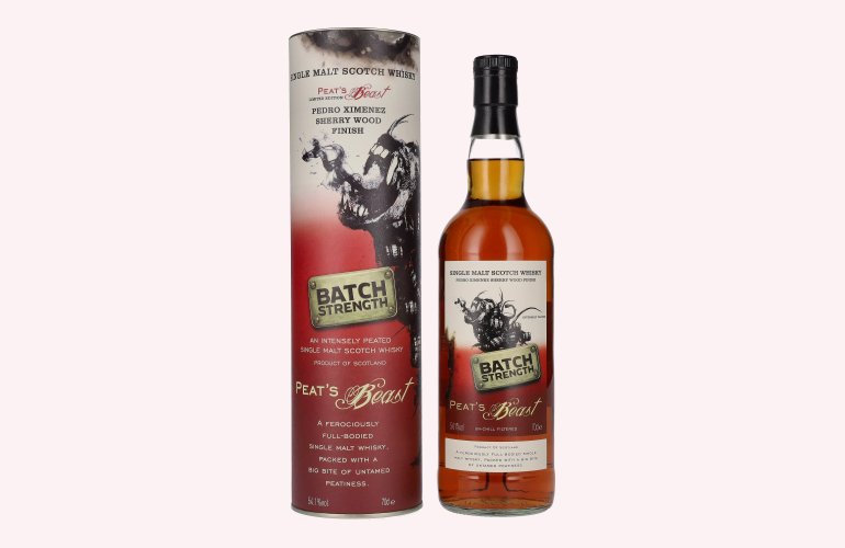 Peat's Beast BATCH STRENGTH Pedro Ximenez Sherry Wood Finish 54,1% Vol. 0,7l en boîte cadeau