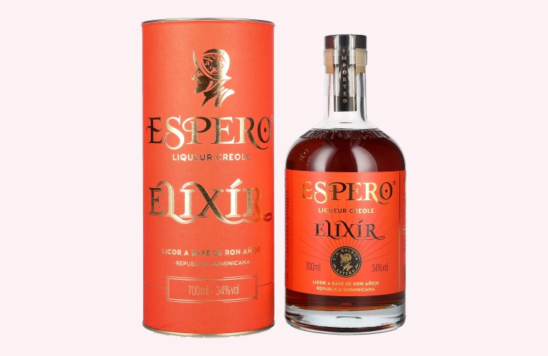 Ron Espero ELIXÍR Liqueur Creole 34% Vol. 0,7l en boîte cadeau