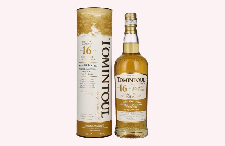 Tomintoul 16 Years Old The Gentle Dram Single Malt Scotch Whisky Limited Edition 2004 46% Vol. 0,7l in geschenkverpakking