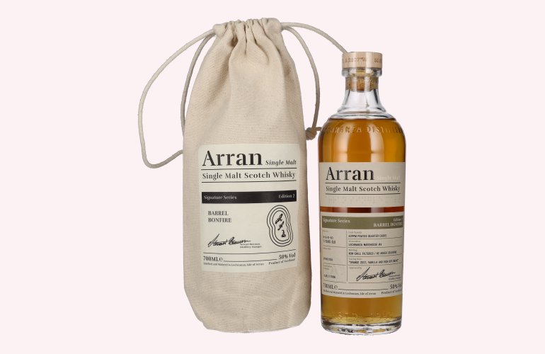 The Arran Malt Signature Series 2 BARREL BONFIRE Single Malt Scotch Whisky 50% Vol. 0,7l im Leinensackerl