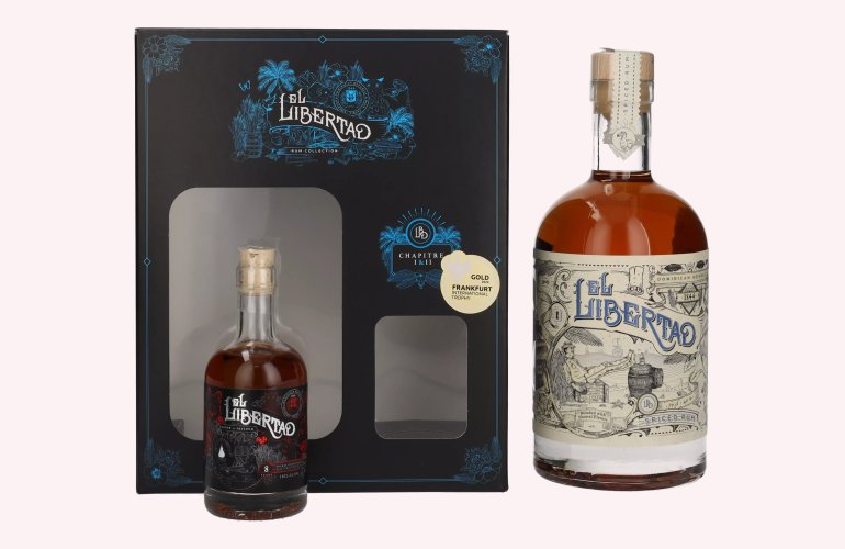 El Libertad Spiced Rum CHAPITRE I & II 40,2% Vol. 0,7l en boîte cadeau avec Chapter II Mini 0,1l