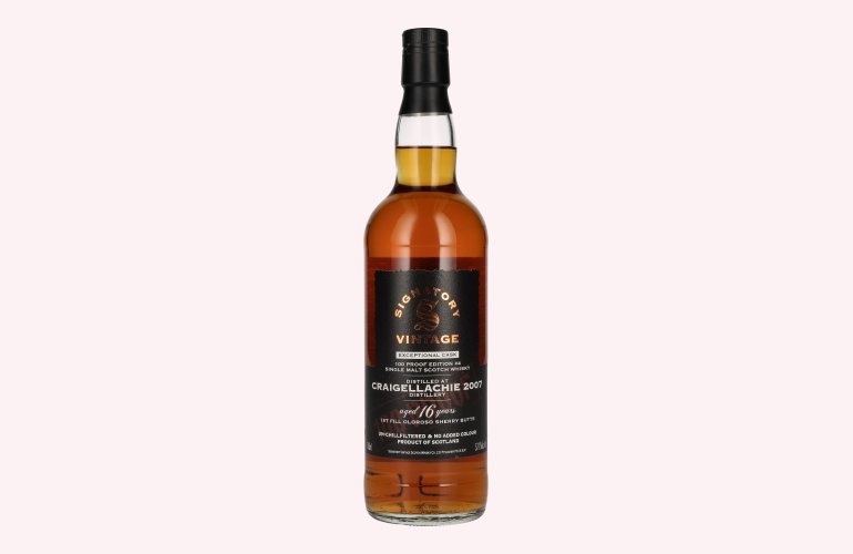 Signatory Vintage 100 Proof Edition CRAIGELLACHIE 16 Years Old Exceptional Cask #4 2007 57,1% Vol. 0,7l