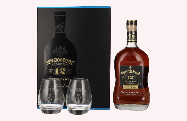 Appleton Estate 12 Years Old Rare Casks Jamaica Rum 43% Vol. 0,7l in geschenkverpakking met 2 Bril