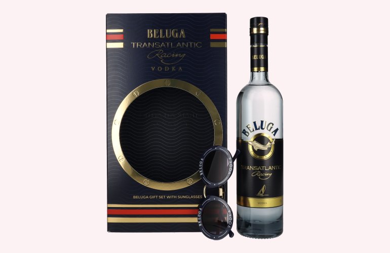 Beluga Transatlantic Racing Montenegro Vodka 40% Vol. 0,7l en boîte cadeau avec Sonnenbrille