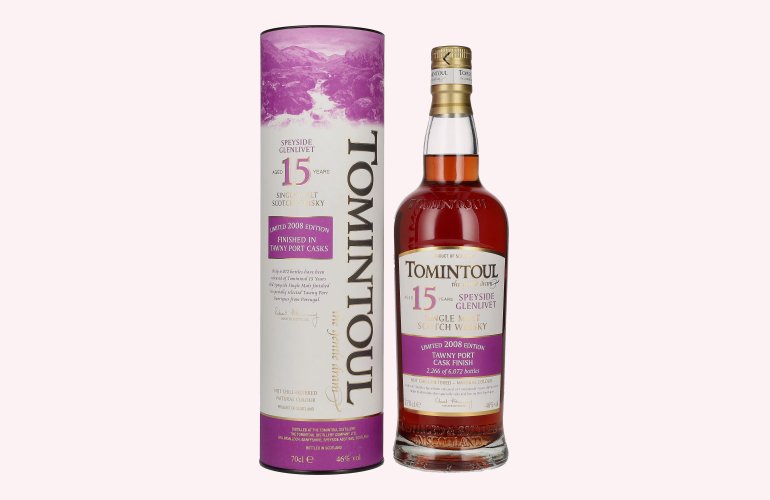 Tomintoul 15 Years Old TAWNY PORT CASKS Finish 2008 46% Vol. 0,7l in geschenkverpakking