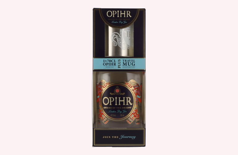 Opihr ORIENTAL SPICED London Dry Gin 42,5% Vol. 0,7l in geschenkverpakking met Travel Mug