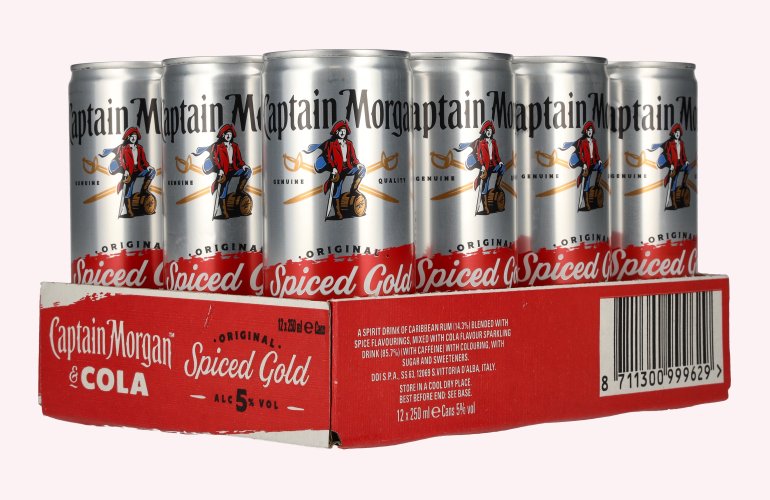 Captain Morgan Original Spiced Gold & Cola 5% Vol. 12x0,25l Dosen