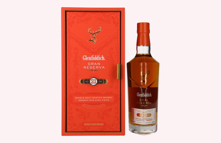 Glenfiddich 21 Years Old GRAN RESERVA Rum Cask Finish 40% Vol. 0,7l in geschenkverpakking