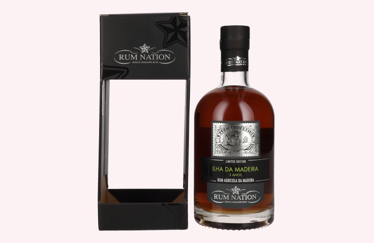 Rum Nation 3 Anos Ilha da Madeira Rum Agricole da Madeira Limited Edition 2019 42% Vol. 0,7l in geschenkverpakking