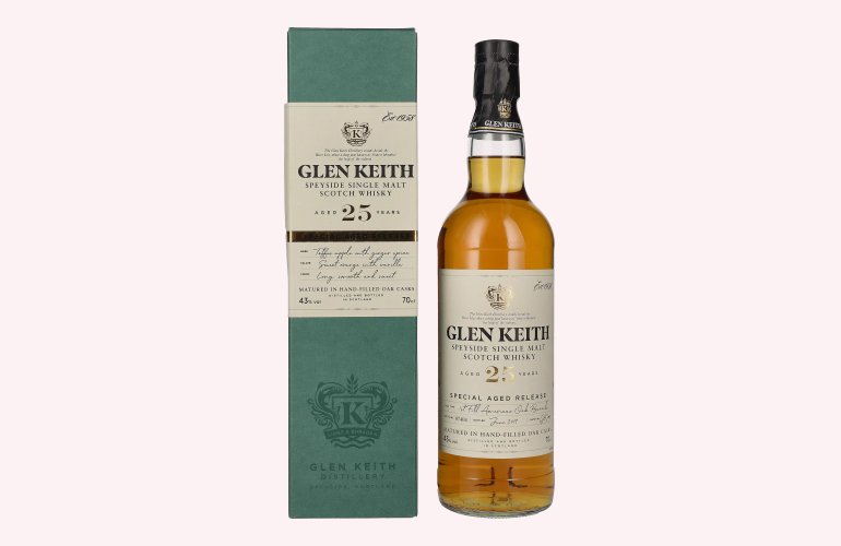 Glen Keith 25 Years Old Speyside Single Malt 43% Vol. 0,7l in geschenkverpakking