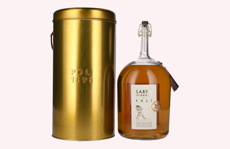 Poli Grappa Sarpa Oro di Poli 40% Vol. 3l in Tinbox