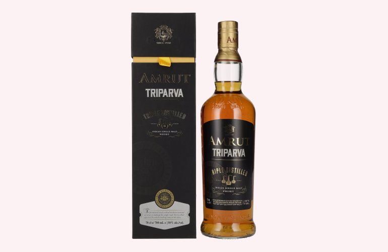 Amrut TRIPARVA Triple Distilled Indian Single Malt Whisky 50% Vol. 0,7l en boîte cadeau