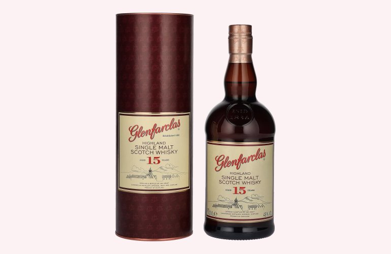 Glenfarclas 15 Years Old Highland Single Malt Scotch Whisky 46% Vol. 0,7l en boîte cadeau